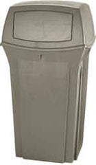 Rubbermaid - 35 Gal Beige Square Trash Can - Polyethylene, 41" High x 21-1/2" Long x 21-1/2" Wide - Caliber Tooling