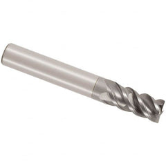 Seco - 3/8", 4 Flute, Single End, Solid Carbide, 0.03" Corner Radius End Mill - 3" OAL, 48° Helix, Right Hand Flute, 3/4" LOC, Right Hand Cut - Caliber Tooling