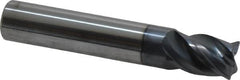 SGS - 7/16", 4 Flute, Single End, Solid Carbide, 0.0150 - 0.0200" Corner Radius End Mill - 2-1/2" OAL, Right Hand Flute, 5/8" LOC, Right Hand Cut - Caliber Tooling