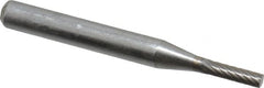 SGS Pro - 1/8" Cut Diam, 1/4" Shank Diam, Cylinder Head Single Cut Burr - Carbide, Flat End, 1/2" LOC - Caliber Tooling