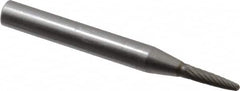 SGS Pro - 1/8" Cut Diam, 1/4" Shank Diam, Tree Head Single Cut Burr - Carbide, Radius End, 1/2" LOC - Caliber Tooling