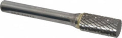 SGS Pro - 3/8" Cut Diam, 1/4" Shank Diam, Cylinder Head Double Cut Burr - Carbide, Flat End, 3/4" LOC, 2-1/2" OAL - Caliber Tooling