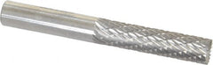 SGS Pro - 1/4" Cut Diam, 1/4" Shank Diam, Cylinder with End Cut Head Double Cut Burr - Carbide, End Cut End, 1" LOC - Caliber Tooling