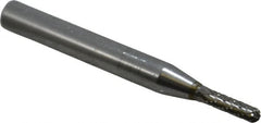 SGS Pro - 1/8" Cut Diam, 1/4" Shank Diam, Cylinder with Radius Head Double Cut Burr - Carbide, Radius End, 1/2" LOC - Caliber Tooling