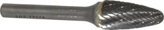 SGS Pro - 1/2" Cut Diam, 1/4" Shank Diam, Tree with Radius Head Double Cut Burr - Carbide, Radius End, 1" LOC - Caliber Tooling