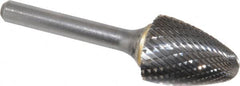 SGS Pro - 3/4" Cut Diam, 1/4" Shank Diam, Tree with Radius Head Double Cut Burr - Carbide, Radius End, 1" LOC - Caliber Tooling