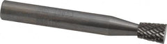 SGS Pro - 1/4" Cut Diam, 1/4" Shank Diam, Inverted Cone Head Double Cut Burr - Carbide, Flat End, 5/16" LOC - Caliber Tooling