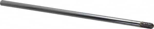 SGS Pro - 1/4" Cut Diam, 1/4" Shank Diam, Cylinder with Radius Head Double Cut Burr - Carbide, Radius End, 1/2" LOC - Caliber Tooling