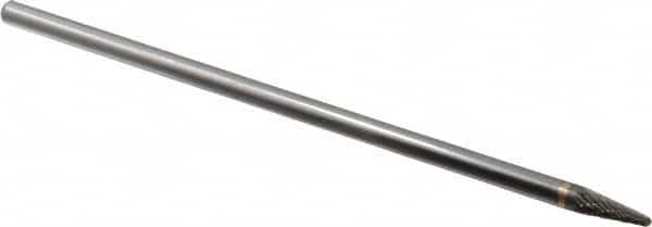 SGS Pro - 1/4" Cut Diam, 1/4" Shank Diam, Taper Head Double Cut Burr - Carbide, Radius End, 5/8" LOC - Caliber Tooling