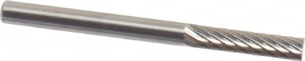 SGS Pro - 1/8" Cut Diam, 1/8" Shank Diam, Cylinder Head Single Cut Burr - Carbide, Flat End, 9/16" LOC, 1-1/2" OAL - Caliber Tooling