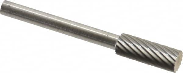 SGS Pro - 3/16" Cut Diam, 1/8" Shank Diam, Cylinder Head Single Cut Burr - Carbide, Flat End, 1/2" LOC - Caliber Tooling