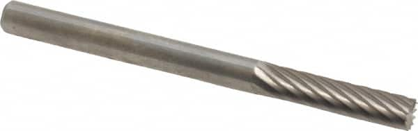 SGS Pro - 1/8" Cut Diam, 1/8" Shank Diam, Cylinder with End Cut Head Single Cut Burr - Carbide, End Cut End, 9/16" LOC - Caliber Tooling