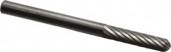 SGS Pro - 1/8" Cut Diam, 1/8" Shank Diam, Cylinder with Radius Head Single Cut Burr - Carbide, Radius End, 9/16" LOC, 1-1/2" OAL - Caliber Tooling