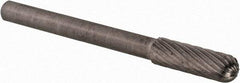 SGS Pro - 5/32" Cut Diam, 1/8" Shank Diam, Cylinder with Radius Head Single Cut Burr - Carbide, Radius End, 1/2" LOC - Caliber Tooling