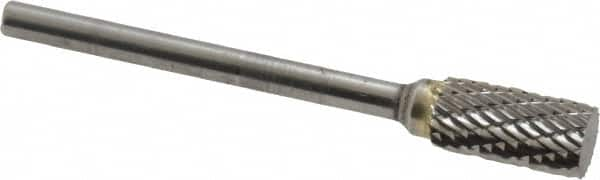 SGS Pro - 1/4" Cut Diam, 1/8" Shank Diam, Cylinder Head Double Cut Burr - Carbide, Flat End, 1/2" LOC, 2-1/4" OAL - Caliber Tooling