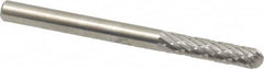 SGS Pro - 1/8" Cut Diam, 1/8" Shank Diam, Cylinder with Radius Head Double Cut Burr - Carbide, Radius End, 9/16" LOC, 1-1/2" OAL - Caliber Tooling