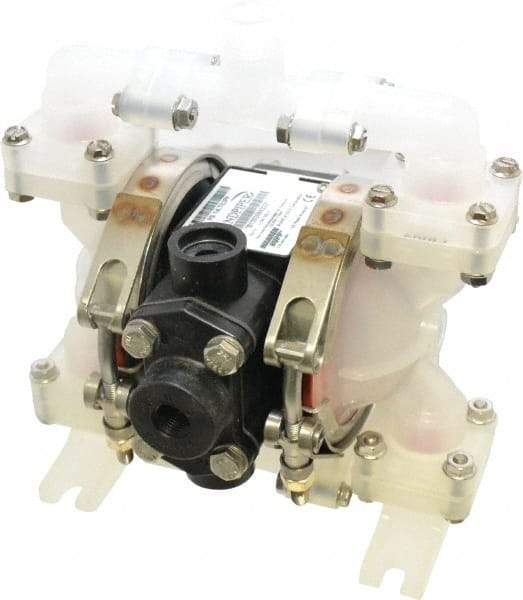 SandPIPER - 1/4" NPT, Nonmetallic, Air Operated Diaphragm Pump - Santoprene Diaphragm, Polypropylene Housing - Caliber Tooling