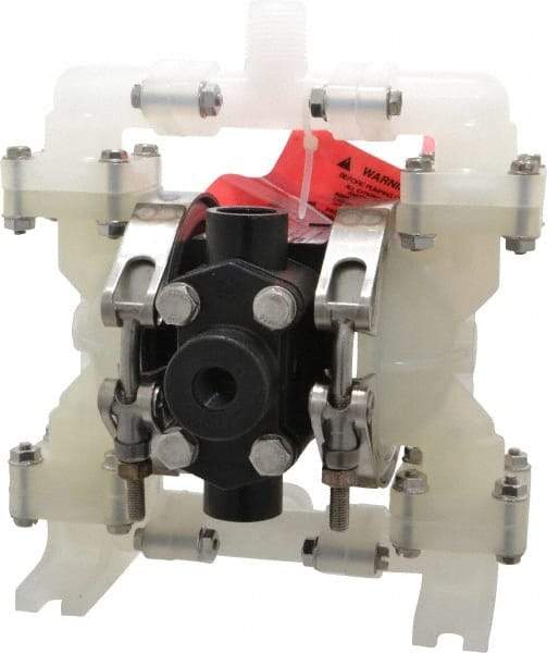 SandPIPER - 1/4" NPT, Nonmetallic, Air Operated Diaphragm Pump - PTFE Diaphragm, Polypropylene Housing - Caliber Tooling