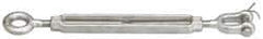 Value Collection - 5,200 Lb Load Limit, 3/4" Thread Diam, 6" Take Up, Stainless Steel Jaw & Eye Turnbuckle - 8-1/8" Body Length, 1-1/16" Neck Length, 17" Closed Length - Caliber Tooling
