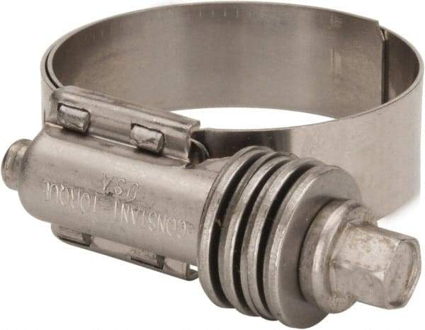 IDEAL TRIDON - Stainless Steel Auto-Adjustable Worm Drive Clamp - 1/2" Wide x 1/2" Thick, 13/16" Hose, 13/16 to 1-3/4" Diam - Caliber Tooling