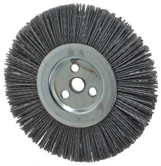 Dico - 6" OD, 5/8" Arbor Hole, Crimped Nylon Wheel Brush - 3/8" Face Width - Caliber Tooling