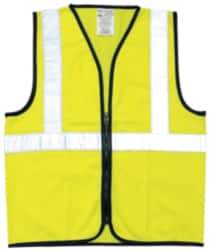 OccuNomix - Size XL High Visibility Yellow Solid General Purpose Vest - 44 to 46" Chest, ANSI 107-2015, Zipper Closure, Polyester - Caliber Tooling