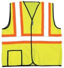 OccuNomix - Size 5XL High Visibility Yellow Solid General Purpose Vest - 60 to 62" Chest, ANSI 107-2015, Hook & Loop Closure, 2 Pockets, Polyester - Caliber Tooling