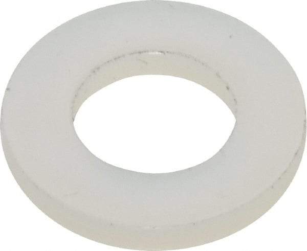 Made in USA - #12 Screw, Grade 6/6 Nylon Standard Flat Washer - 0.252" ID x 0.472" OD, 0.062" Thick, Plain Finish - Caliber Tooling