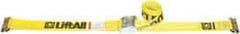 Lift-All - 12' Long x 2" Wide, 800 Lb Basket Capacity, 2,500 Lb Vertical Capacity, Polyester Web Sling - Yellow - Caliber Tooling