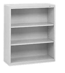 Tennsco - 3 Shelf, 40" High x 34-1/2" Wide Bookcase - 13-1/2" Deep, Steel, Putty - Caliber Tooling