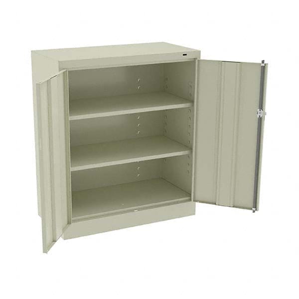 Tennsco - 3 Shelf Locking Storage Cabinet - Steel, 36" Wide x 18" Deep x 42" High, Putty - Caliber Tooling