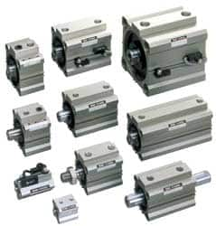 SMC PNEUMATICS - 1-15/16" Stroke x 4" Bore Double Acting Air Cylinder - 3/8 Port, 3/4-16 Rod Thread, 145 Max psi, 15 to 160°F - Caliber Tooling