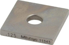 Mitutoyo - 0.125" Square Steel Gage Block - Accuracy Grade 0, Includes Certificate of Inspection - Caliber Tooling