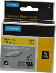 Dymo - 60" Long, Yellow Heat Shrinkable Polyolefin Heat Shrink Tubing - For RhinoPRO 3000 - Caliber Tooling