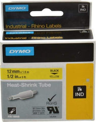 Dymo - 60" Long, Yellow Heat Shrinkable Polyolefin Heat Shrink Tubing - For RhinoPRO 3000 - Caliber Tooling