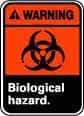 NMC - "Warning - Biological Hazard", 10" Long x 7" Wide, Pressure-Sensitive Vinyl Safety Sign - Rectangle, 0.004" Thick, Use for Hazardous Materials - Caliber Tooling