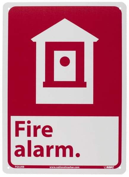 NMC - Fire Alarm, Plastic Fire Sign - 10" Wide x 14" High - Caliber Tooling