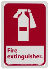 NMC - Fire Extinguisher, Plastic Fire Sign - 7" Wide x 10" High - Caliber Tooling