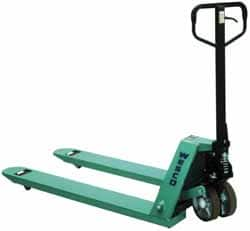 Wesco Industrial Products - 4,400 Lb Capacity, 6-1/2" Lift Economy Low-Profile Pallet Truck - 2-1/8" Min Lift Height, 48" Fork Length x 21" Fork Width, 21" Overall Width - Caliber Tooling