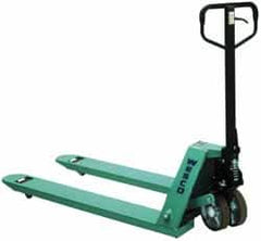 Wesco Industrial Products - 4,400 Lb Capacity, 6-1/2" Lift Economy Low-Profile Pallet Truck - 2-1/8" Min Lift Height, 36" Fork Length x 21" Fork Width, 21" Overall Width - Caliber Tooling