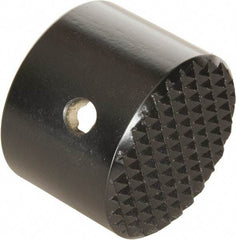 Enerpac - 1-1/4 - 11-1/2 Thread, Hydraulic Cylinder Serrated Saddle - 1-1/2" Diam, 5 Ton Capacity, 2" OAL - Caliber Tooling