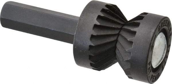 Greenlee - 13/16" Cut Diam, 3/8" Shank Diam, Cylinder Head Double Cut Burr - Flat End, 1/2" LOC, 1-3/8" OAL - Caliber Tooling