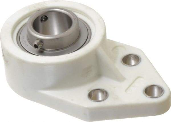 Value Collection - 1" ID, 1-3/8" OAL x 4-9/16" OAH 3 Bolt Flange Mounted Bearing - 1,764 Lb Static Cap, 3,147 Lb Dyn Cap, 1-5/8" Btw Mnt Hole Ctrs, Stainless Steel - Caliber Tooling