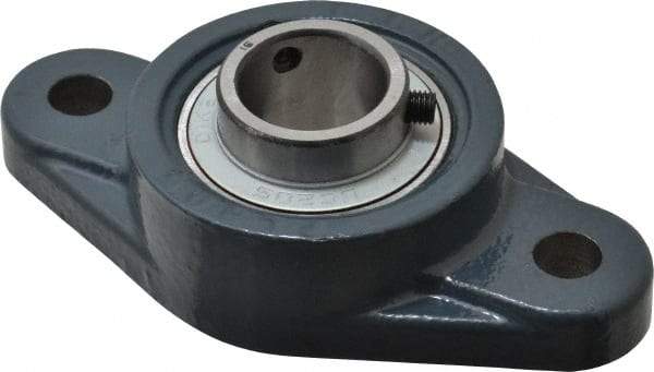 Value Collection - 1" ID, 2-11/16" OAW x 5-1/8" OAL x 2-11/16" OAH 2-Bolt High Temperature Flange Bearing - 1,740 Lb Static Cap, 3,100 Lb Dyn Cap, 3.891" Btw Mnt Hole Ctrs, 5/8" Base-to-Ctr Ht, Cast Iron - Caliber Tooling