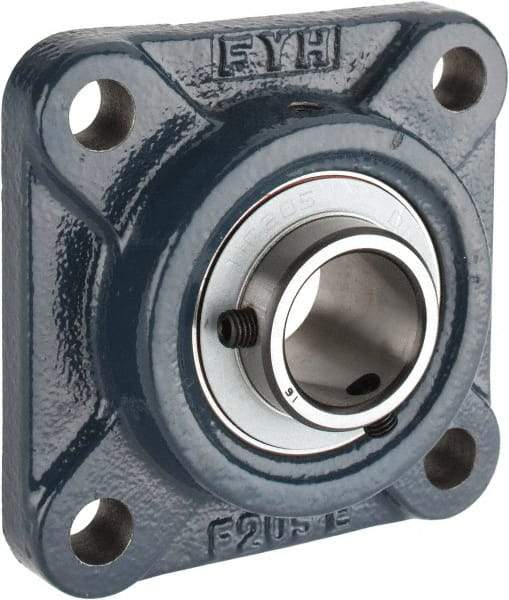 Value Collection - 1" ID, 3-3/4" OAW x 3-3/4" OAL x 3-3/4" OAH 4-Bolt High Temperature Flange Bearing - 1,740 Lb Static Cap, 3,100 Lb Dyn Cap, 2-3/4" Btw Mnt Hole Ctrs, 5/8" Base-to-Ctr Ht, Cast Iron - Caliber Tooling