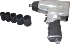 Chicago Pneumatic - 1/2" Drive, 8,400 RPM, 200 Ft/Lb Torque Impact Wrench Set - Pistol Grip Handle, 1,020 IPM, 12 CFM, 90 psi, 1/4" NPTF Inlet - Caliber Tooling