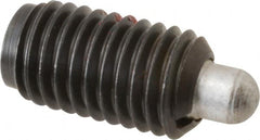 Gibraltar - 5/8-11, 1-1/8" Thread Length, 5/16" Plunger Projection, Steel Threaded Spring Plunger - 0.31" Max Plunger Diam, 2 Lb Init End Force, 10.5 Lb Final End Force - Caliber Tooling