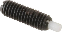 Gibraltar - 10-32, 9/16" Thread Length, 1/8" Plunger Projection, Steel Threaded Spring Plunger - 0.093" Max Plunger Diam, 0.5 Lb Init End Force, 5 Lb Final End Force - Caliber Tooling