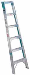 Made in USA - 12 Ft. High, Type IA Rating, Aluminum Shelf Ladder - Caliber Tooling