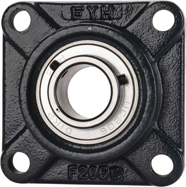 Value Collection - 1-3/16" ID, 4-1/4" OAW x 4-1/4" OAL x 4-1/4" OAH 4-Bolt High Temperature Flange Bearing - 2,500 Lb Static Cap, 4,300 Lb Dyn Cap, 3-1/4" Btw Mnt Hole Ctrs, 45/64" Base-to-Ctr Ht, Cast Iron - Caliber Tooling